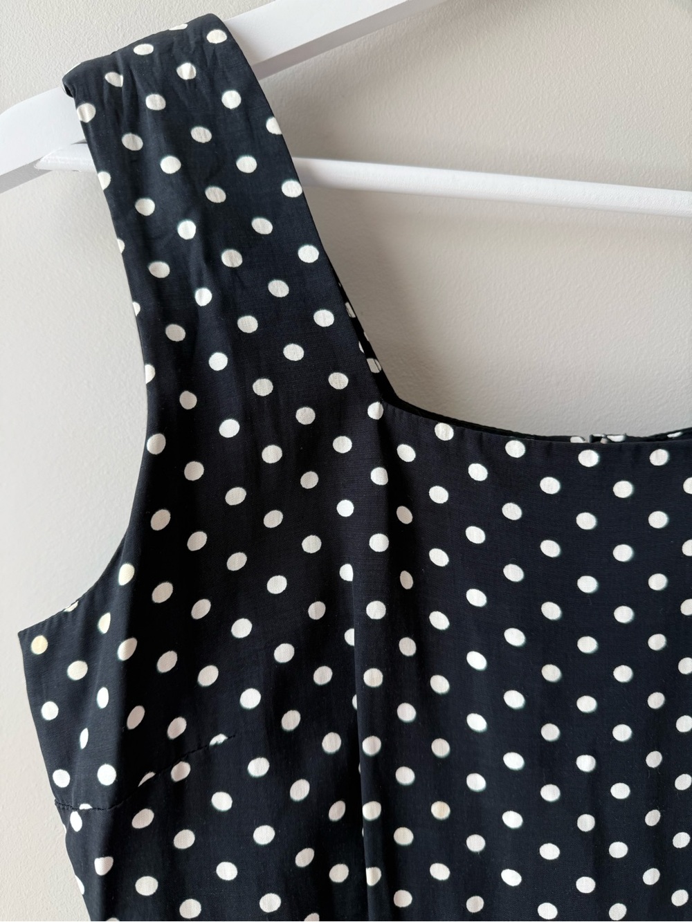 Vintage Dawn Joy Black & White Polka Dot Dress Square Neck Sleeveless - Picture 4 of 8